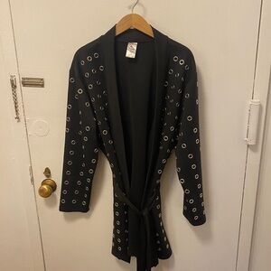 Elegant Black Eyelet Women's Blazer